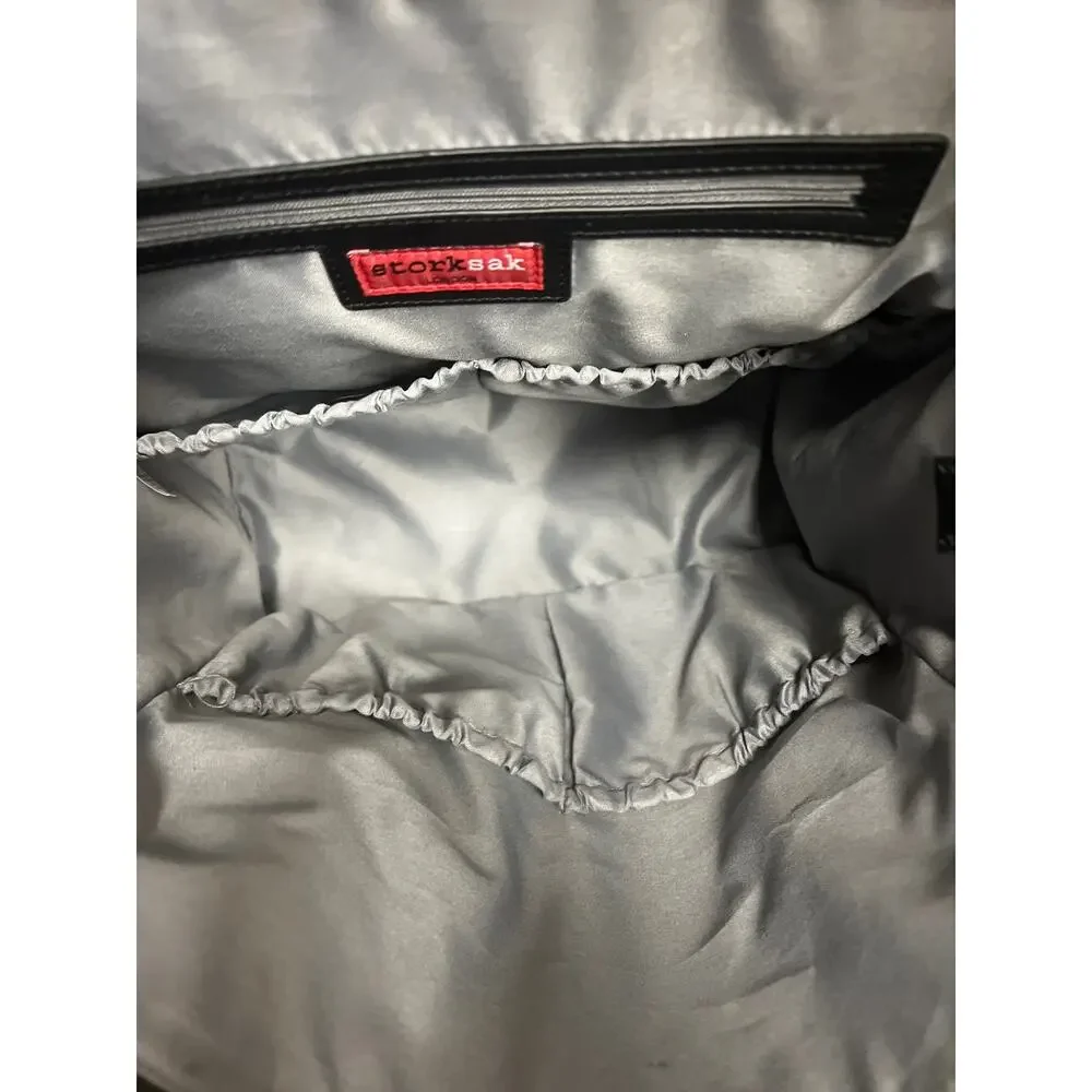 Storksak Black Leather Baby Backpack Diaper Bag